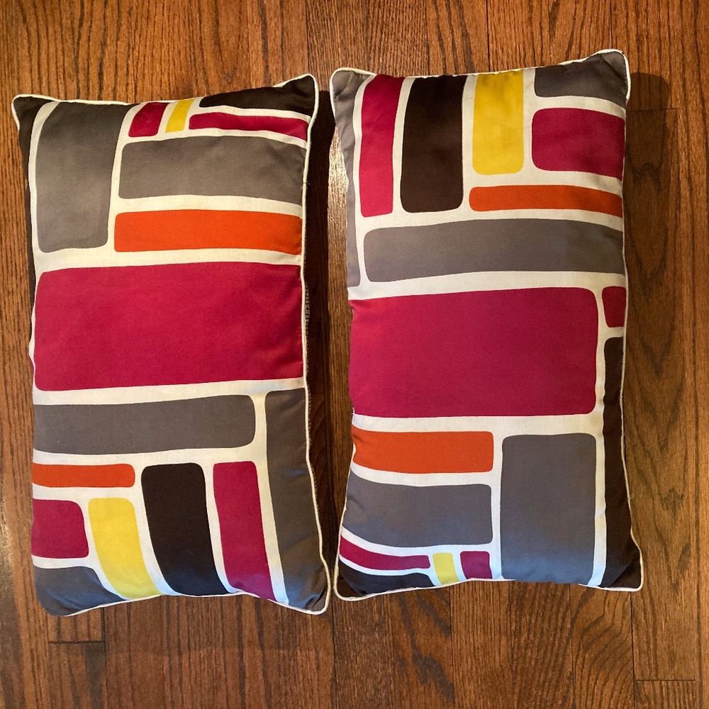 pair of silk throw pillows